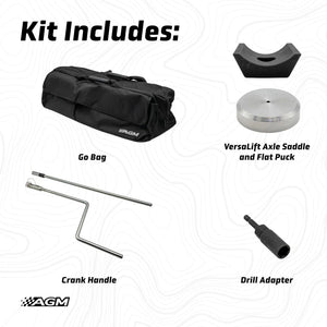 AGM Scissor Jack HD what's included: gearbox, heads, crank and GO-Bag