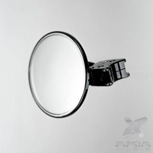 4 inch billet aluminum racing spot mirror for UTVs with 360-degree rotation, wide rear visibility, and dual mounting options