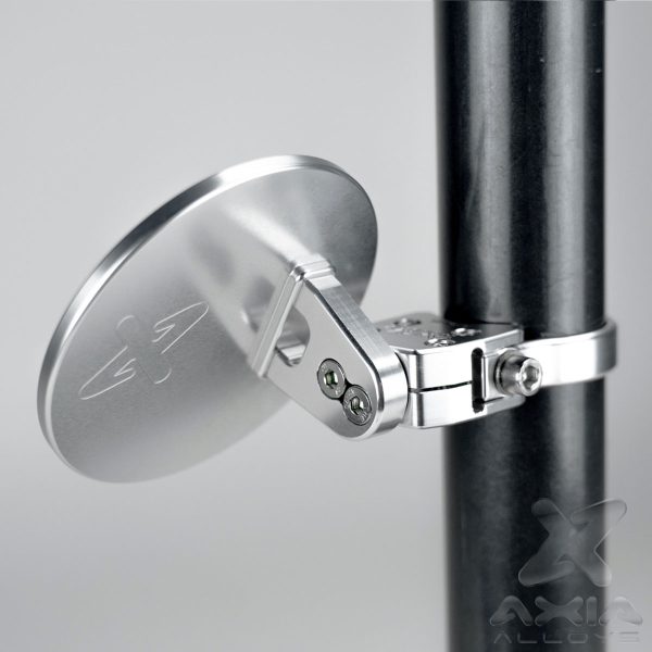 4 inch billet aluminum racing spot mirror for UTVs with 360-degree rotation, wide rear visibility, and dual mounting options