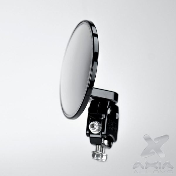 4 inch billet aluminum racing spot mirror for UTVs with 360-degree rotation, wide rear visibility, and dual mounting options