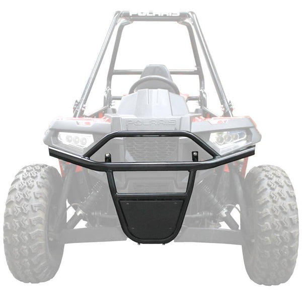 Polaris Ace 150 with Factory UTV Front Bumper offering lightweight steel protection and a durable powder-coated black finish