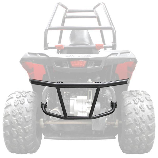 Polaris Ace 150 fitted with Factory UTV Rear Bumper featuring powder-coated steel for lightweight rear-end trail protection