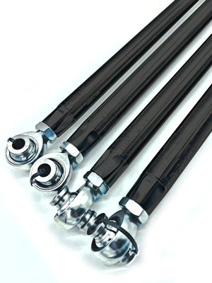 LM UTV Polaris RZR Pro R Radius Rods 74" fitted to the machine, suspension view
