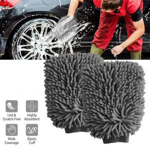 WASH&WHIPS Microfiber Chenille Car Cleaning Mitt - 2pk - Dunes 2 Dezert SXS