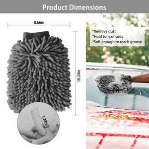 WASH&WHIPS Microfiber Chenille Car Cleaning Mitt - 2pk - Dunes 2 Dezert SXS