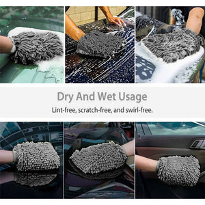 WASH&WHIPS Microfiber Chenille Car Cleaning Mitt - 2pk - Dunes 2 Dezert SXS