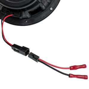Connector detail of the SSV Works V6 signal harness that plugs straight into the speaker's audio-signal lead