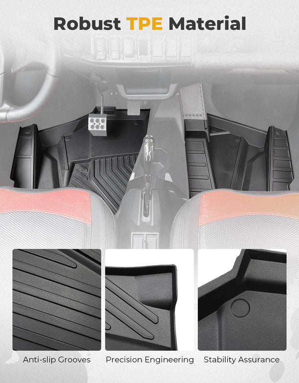 Front TPE Floor Mats for Polaris RZR XP 1000/4 1000 2024-2025 - Dunes 2 Dezert SXS
