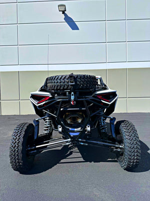 Geiser Performance Can-Am Maverick R spare tire carrier and rear bumper combo Baja style