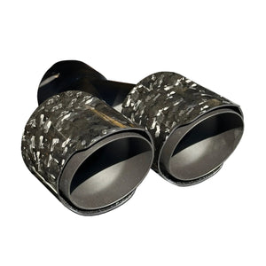 RPM CFMoto Z10 exhaust tip, satin black tip with gloss forged carbon sleeve