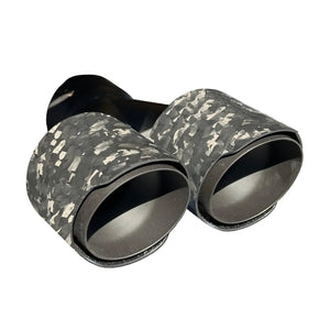 RPM CFMoto Z10 exhaust tip, satin black tip with matte forged carbon sleeve