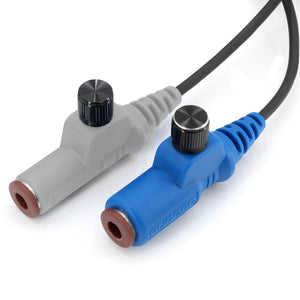 Rugged Radios RUGGED and STX headset extension cables with volume control shown side by side