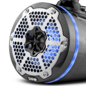 NXL 6.5" Marine and Powersports Towers LED RGB Lights 100 Watts Rms - Black Carbon Fiber - Dunes 2 Dezert SXS