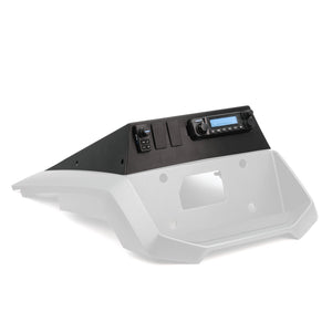 Rugged Radios CFMOTO ZFORCE Z10 radio top mount with mounting brackets and hardware kit laid out