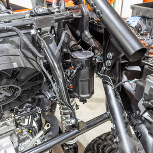 RPM 4-stage oil catch can installed in a CFMoto Z10 engine bay
