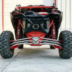 High clearance billet radius rod set for Can-Am X3, machined from aircraft-grade aluminum for extreme off-road durability