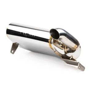RPM stainless slip-on sport muffler for Can-Am Defender HD10/HD9/HD8, fits 2016–2025 models with bolt-on installation