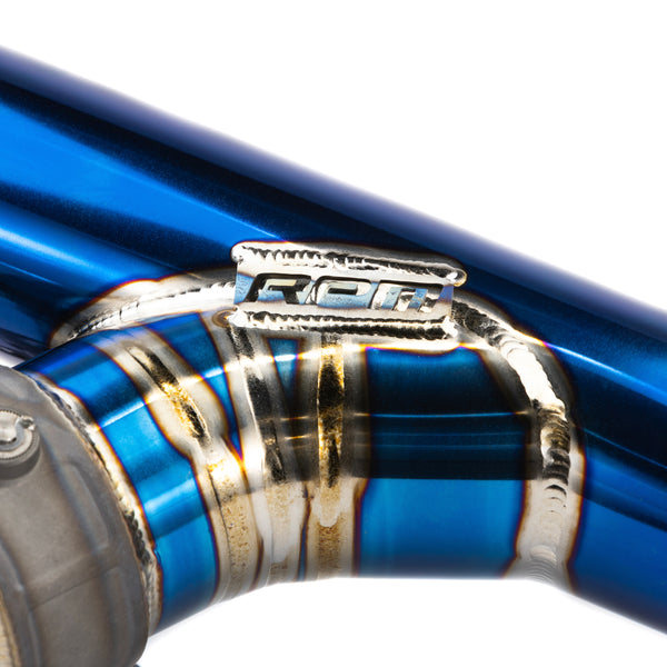 Lightweight titanium 3-inch RPM E-Valve exhaust for Can-Am X3 adds horsepower and sport tone with push-button valve control.