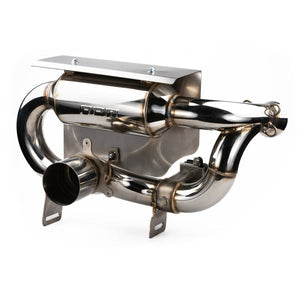 RPM stainless E-Valve sport muffler for 2017–2025 Can-Am X3 Turbo, R & RR with switchable sound and OEM fitment.