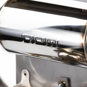 RPM stainless E-Valve sport muffler for 2017–2025 Can-Am X3 Turbo, R & RR with switchable sound and OEM fitment.