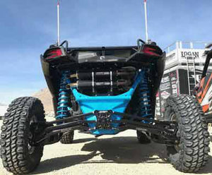 High clearance billet radius rod set for Can-Am X3, machined from aircraft-grade aluminum for extreme off-road durability