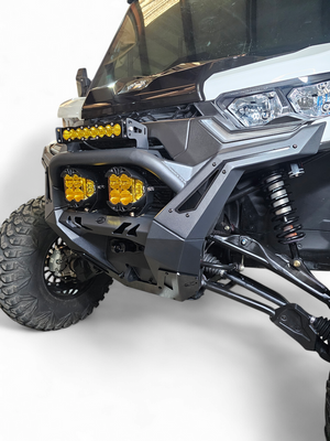 2016+ Can-Am Defender Volt Front Winch Bumper with hidden winch mount, D-ring, and light configuration options