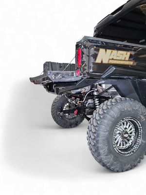 2016+ Can-Am Defender Volt Rear Bumper with slim fit, tailgate compatibility, and hammer black powder coat finish