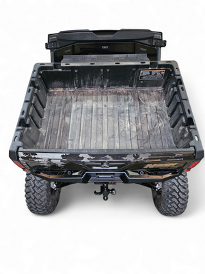 2016+ Can-Am Defender Volt Rear Bumper with slim fit, tailgate compatibility, and hammer black powder coat finish