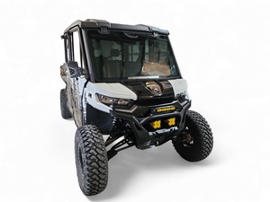 2016+ Can-Am Defender Volt Front Winch Bumper with hidden winch mount, D-ring, and light configuration options