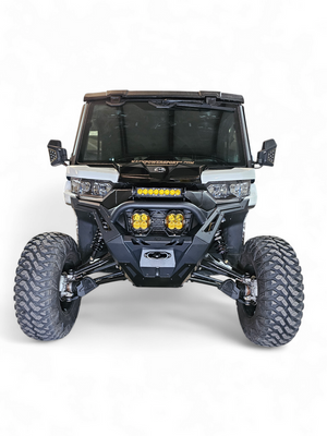 2016+ Can-Am Defender Volt Front Winch Bumper with hidden winch mount, D-ring, and light configuration options