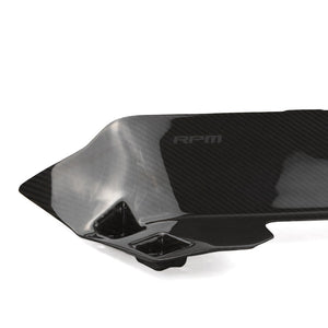 Carbon fiber RPM heat deflector for Polaris Pro R and Turbo R, mounted behind the radiator to reduce cab temperatures effectively.