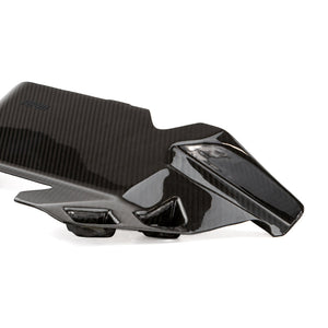 Carbon fiber RPM heat deflector for Polaris Pro R and Turbo R, mounted behind the radiator to reduce cab temperatures effectively.