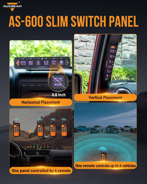 AuxBeam AS Series RGB 4/6 Gang Slim Switch Panel - Dunes 2 Dezert SXS