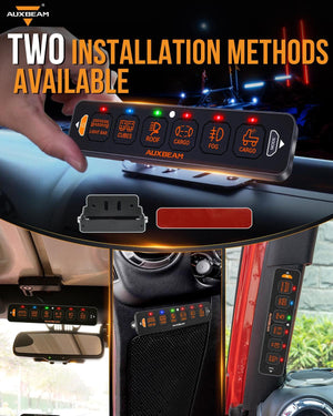 AuxBeam AS Series RGB 4/6 Gang Slim Switch Panel - Dunes 2 Dezert SXS