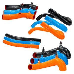 All four black 5-ply silicone tubes in the RPM CFMoto Z10 intake and charge tube kit