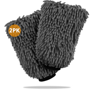 WASH&WHIPS Microfiber Chenille Car Cleaning Mitt - 2pk - Dunes 2 Dezert SXS