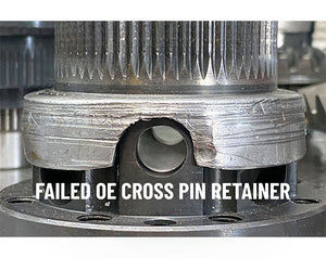 High-strength Can-Am X3 Smart Lok cross pin retainer upgrade with 4 locking tabs to prevent front differential failure