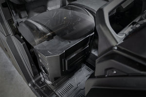 SSV Works ported under-seat subwoofer enclosure installed beneath UTV seat — view 5