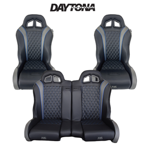Aces Racing Daytona bucket and bench seat bundle in blue