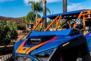 Madigan Motorsports RZR Turbo R Hood Scoop on a Polaris RZR Turbo R — mounting hardware