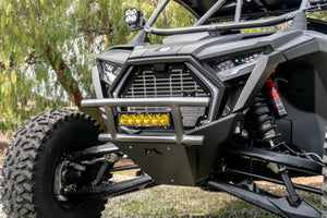 Madigan Motorsports RZR Pro R Mojave Double Front Bumper on a Polaris RZR Pro R — mounting hardware
