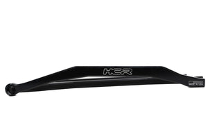 Black anodized HCR 72-inch high clearance billet radius rod set for Can-Am X3, designed for strength and rugged off-road performance