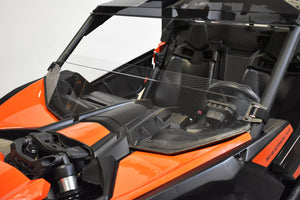 Can-Am Maverick X3 Hard-Coated Clear Half Windshield with Quick Straps and Deflector Lip