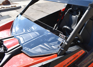 Can-Am Maverick X3 Hard-Coated Clear Half Windshield with Quick Straps and Deflector Lip