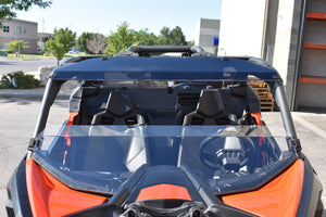 Can-Am Maverick X3 Hard-Coated Clear Half Windshield with Quick Straps and Deflector Lip