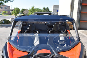 Can-Am Maverick X3 Hard-Coated Clear Half Windshield with Quick Straps and Deflector Lip