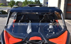 Can-Am Maverick X3 Hard-Coated Clear Half Windshield with Quick Straps and Deflector Lip