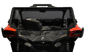 Tinted rear polycarbonate window for Can-Am Maverick X3 with lower panel and quick straps
