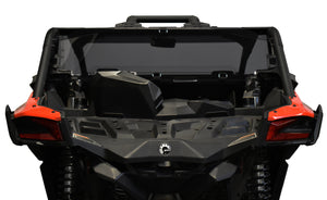 Tinted rear polycarbonate window for Can-Am Maverick X3 with lower panel and quick straps