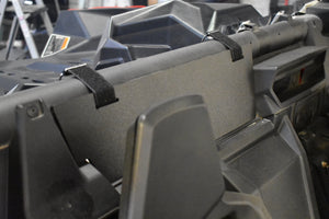 Tinted rear polycarbonate window for Can-Am Maverick X3 with lower panel and quick straps